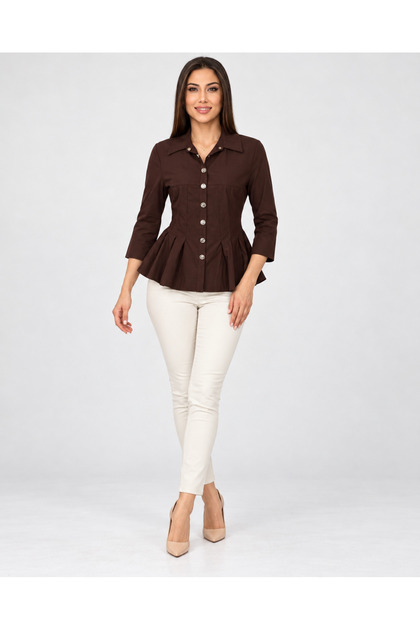 Pile Detailed Cotton Shirt