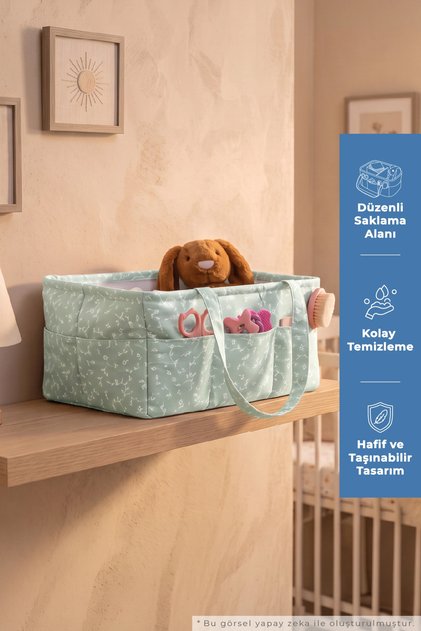 Foldable Bag Mother&Baby Organizer Green Flower