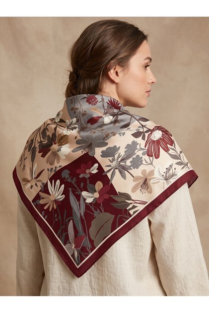 Floral Patterned Scarf / Bandana 90X90Cm