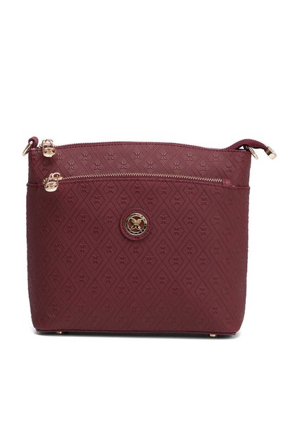 Burgundy Print Women's Crossbody Bag - S26K1Pr09209-R6P