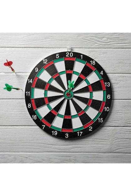 GHAZAL Game 12 Inches (28 cm) Dartboard Double-Sided Target Board for Adults and Children with 6 Ste