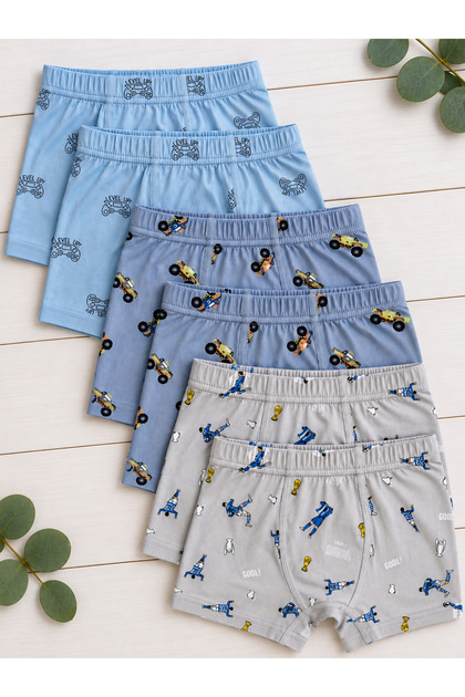 95% Cotton 5% Elastane Boys' Baby Boxer Briefs Underwear Set of 6