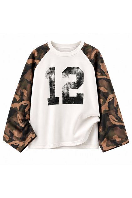 Camouflage Pattern Raglan Sleeve Long Sleeve Unisex Long Sleeve T-Shirt