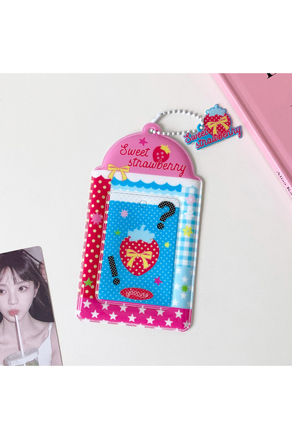 HONG Kpop Cartoon 4 Leaf Clover PVC 3-Inch Photo Card Holder Cute Girl Idol Photo Storage Card Bag D
