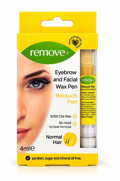 Remove Kaş ve Yüz Tüy Alma Ağda Kalemi 4 ml Normal Tüyler İçin Isıtma Gerektirmeyen Pratik Ağda Seti