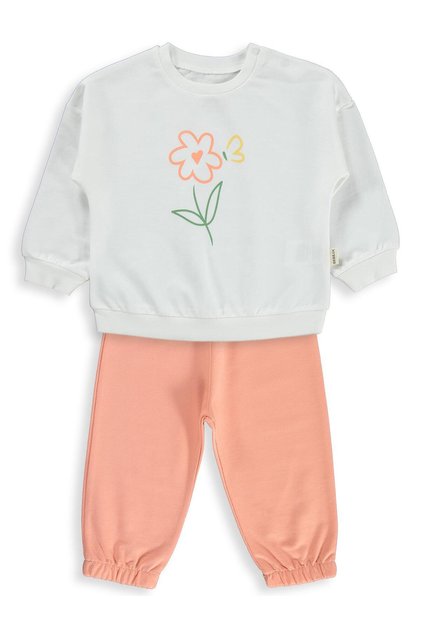Floral Printed 2-5 Years Old Set - Orange