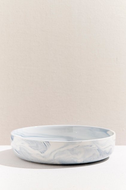 Marble Porselen Servis Kase Mavi
