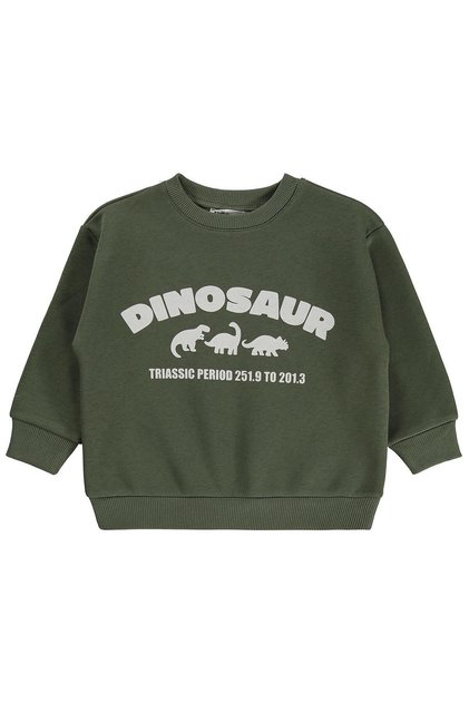Dinosaur Printed Sweatshirt for 2-5 Years Old - Khaki