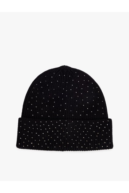 Viscose Blended Stone Knitted Beanie