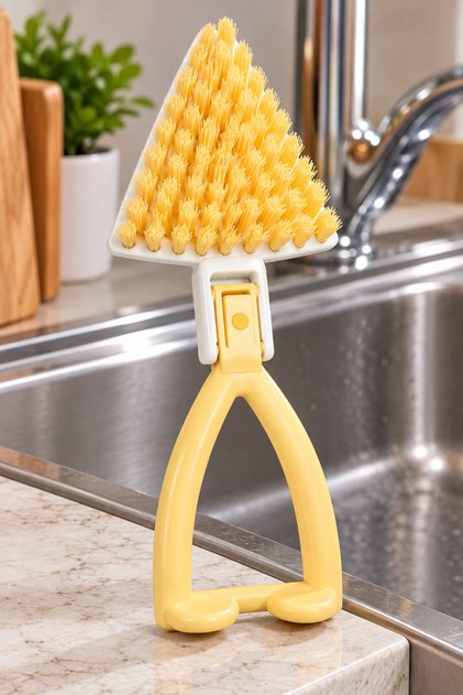 Triangle Sink Cleaning Brush 13 cm Foldable Corner Joint Tile Kitchen Bathroom Cleaning Brush