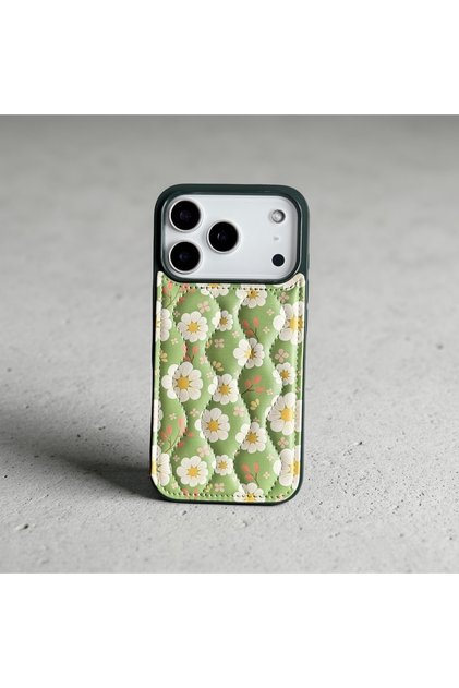 iPhone 18 Pro Max (6.9 Inch) Compatible Quilted Floral Pattern Puff Case with Special Box