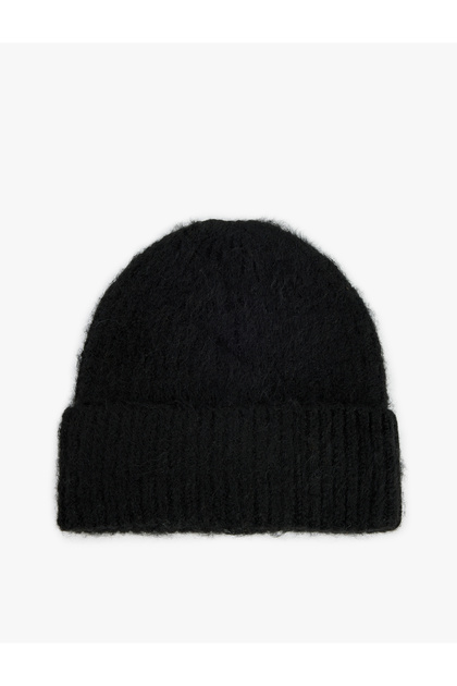 Wool Blend Layered Knit Beanie