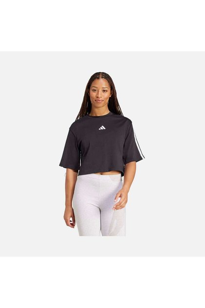 Essentials 3-Stripes Cotton Loose Kadın Tişört