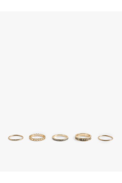 Stone Twisted 5-Piece Ring Set
