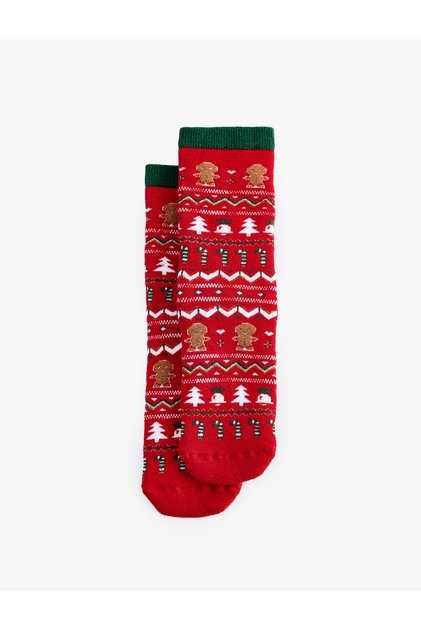 Cotton Christmas Themed Patterned Towel Socks