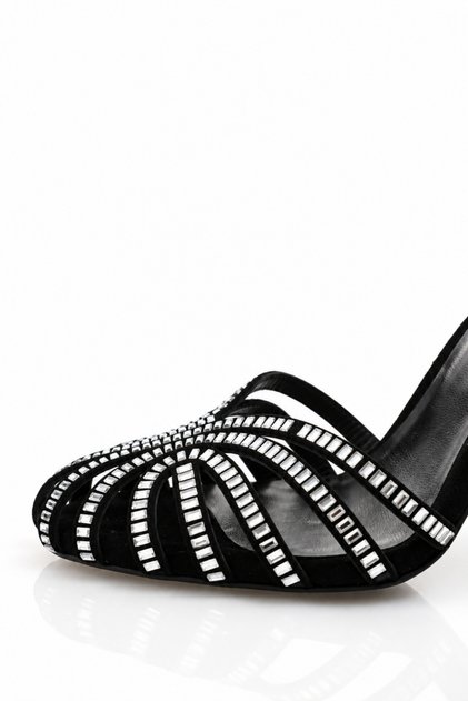 Black Stone Heeled Sandals 25056