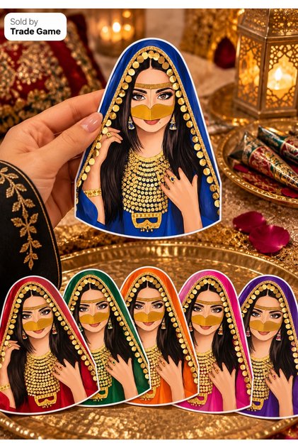 بطاقات تذكارية من Gulf Bride Batoola - 12 قطعة، 6 ألوان مختلطة، تقريبًا. 9 × 13 سم
