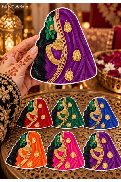 بطاقات تذكارية للعروس والحناء - 12 قطعة، 6 ألوان مختلطة، تقريبًا. 9 × 13 سم