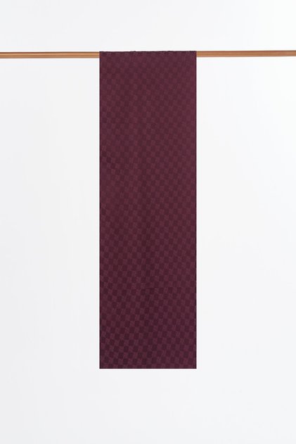 Monogram Pattern Cotton Satin Shawl Dark Plum
