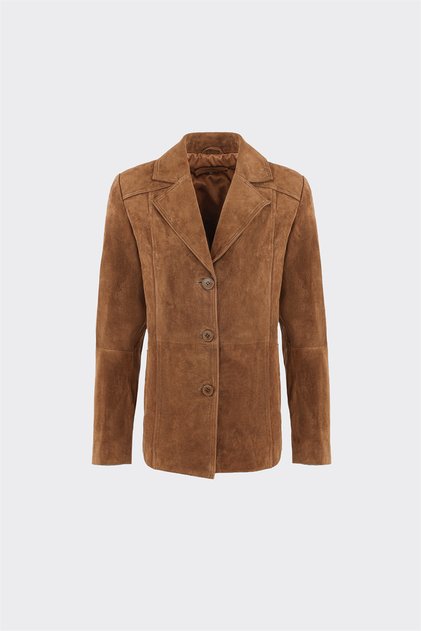 Vizon Deri Kadın Blazer Ceket