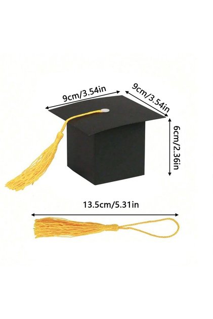 20Pcs J24012096-W 10/20/30/50Pcs Graduation Hat Candy Gift Box with Tassel Graduation Party Favors D