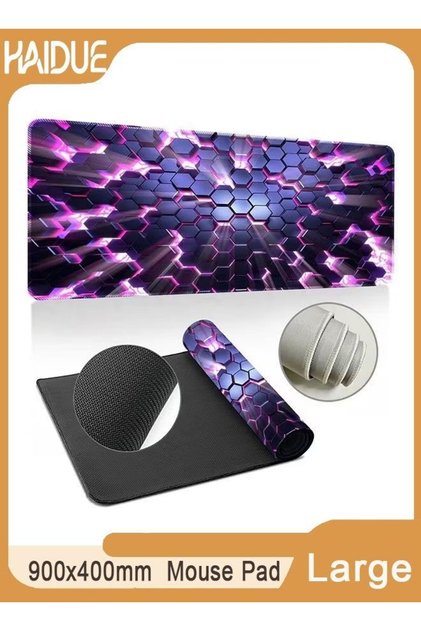 900x400mm Large Mouse Pad Extended Mouse Pad Non-Slip Rubber Base Gaming Mouse pad Office Desk Mat Desk Pad Smooth Cloth Surface Keyboard Mouse Pads For Computers (3D)