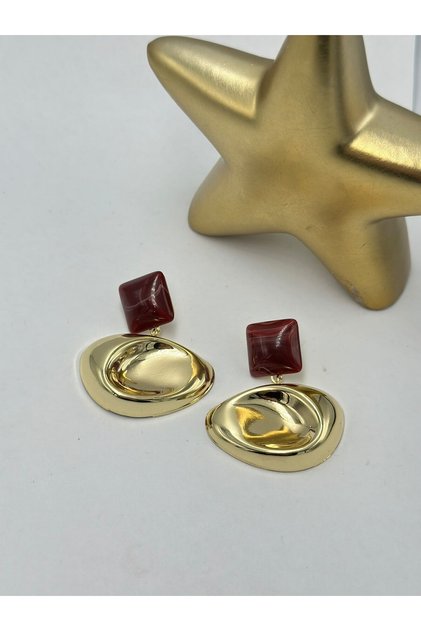 Red Asymmetric Premium Series Earrings