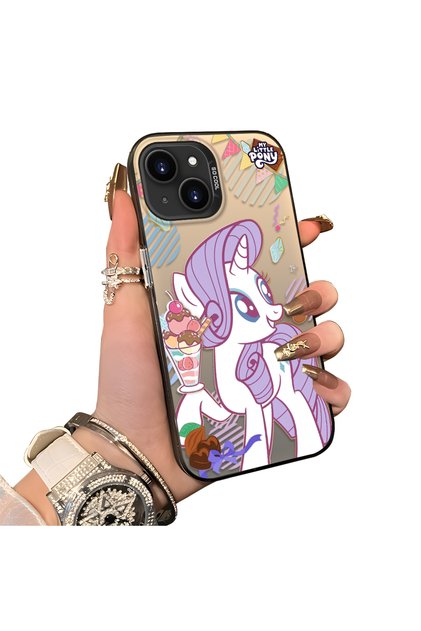 Rarity Patterned Phone Case with Acrylic Hard Back Panel and Silicone Edges Compatible with iPhone 14 Plus/15 Plus