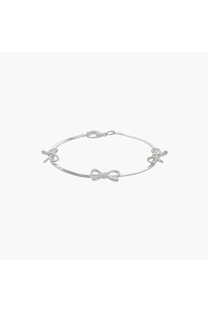 Silver Tone Bow Accent Bracelet
