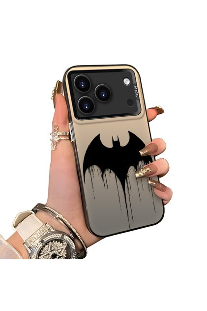 iPhone 17 Pro Max/18 Pro Max Compatible Acrylic Hard Back Panel with Silicone Edges Batman Pattern Phone Case