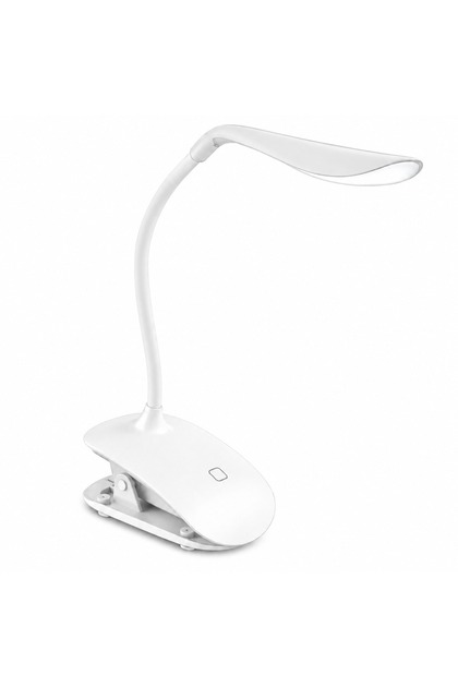 Lampă de birou LED, DENEB, 14 LED-uri, 3 niveluri de luminozitate, 5500K, Braț flexibil, Control tactil, USB 5V, Plastic, Alb