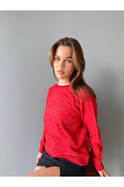 Double Collared Shawl Collar Knit Sweater