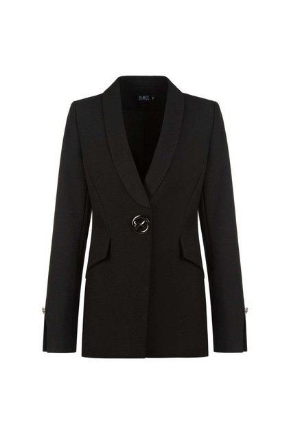 Iconic Bow Button Blazer - Black
