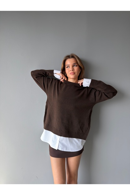 Oversize Shirted Knit Sweater