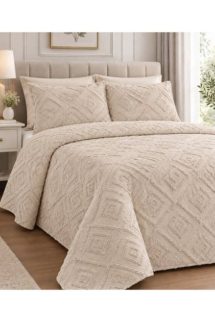 Nordic Pattern Double Bed Cover Set 3 Pieces Roza