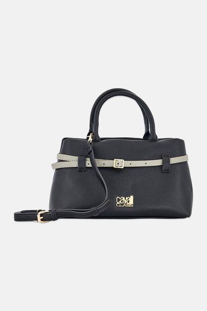 Women Brand Logo Handbag, Black