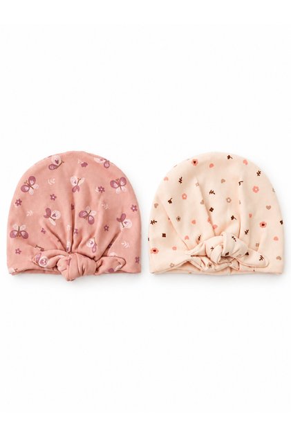 Set of 2 Newborn Knotted Beanies