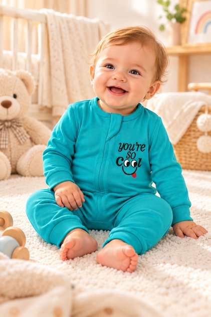 Unisex Baby Romper Long Sleeve Printed 95% Cotton 5% Elastane Oeko-Tex ® Standard 100