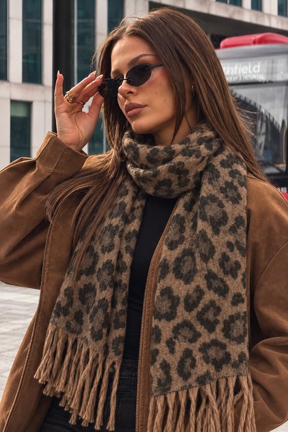 New Season Double-Sided Puffy Lightweight Viral Leopard Scarf