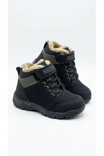 Unisex Children's Boots with Fur Inside, Resistant to Water and Cold Weather, with Velcro Fastening