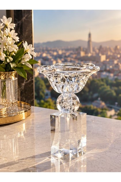مبخرة زجاجية فاخرة بتصميم كريستالي أنيق