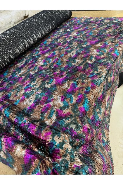 Dense Sequined Shiny Fabric – Sparkling Fabric for Evening Dresses, Evening Gowns, and Stage Costumes (140 cm)