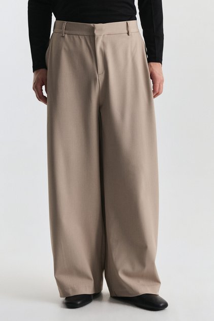 Barrel Fit Elastic Waist Trousers