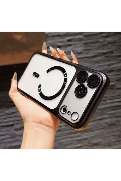 iPhone 18 Pro Max Case with Full Camera Protection, Magsafe Supported, Orange Edge, Transparent Back Cover