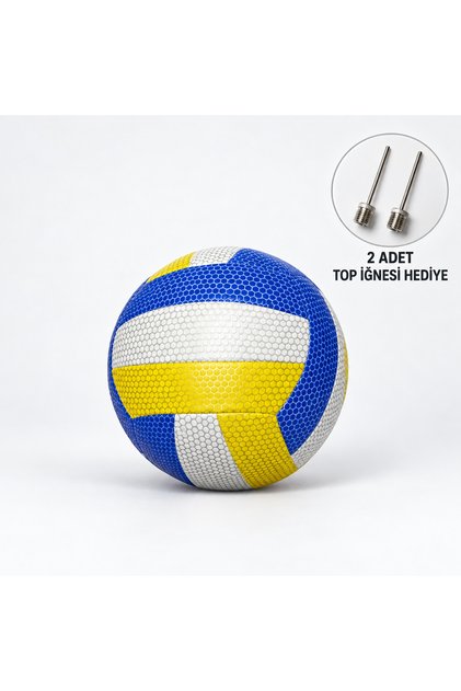 5 Numara Voleybol Topu – Renkli Dikişli Tasarım, 2 Adet Top İğnesi Hediyeli