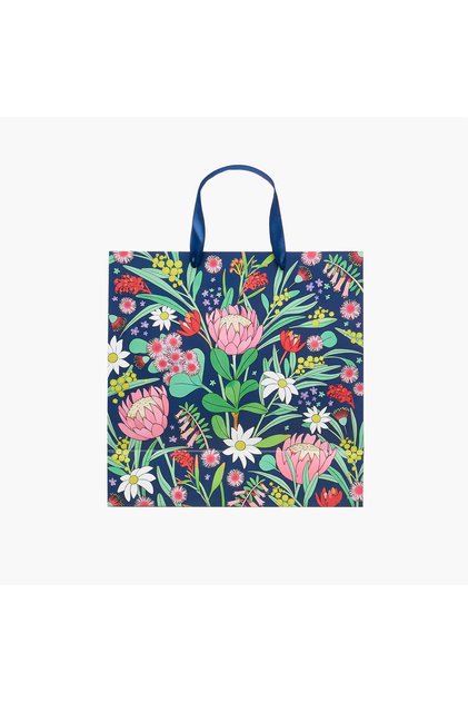 Floral Print Paper Gift Bag - Large