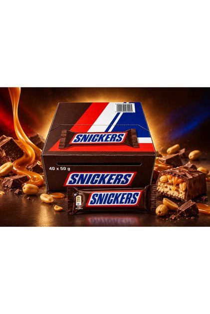 Baton de Ciocolată cu Lapte, Caramel, Nuga și Arahide, 40 pachete x 50 g