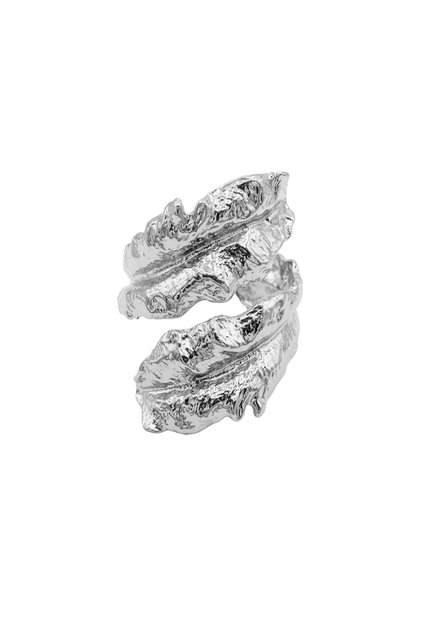 Metal Form Collection Leaf Clamp Bracelet - Silver