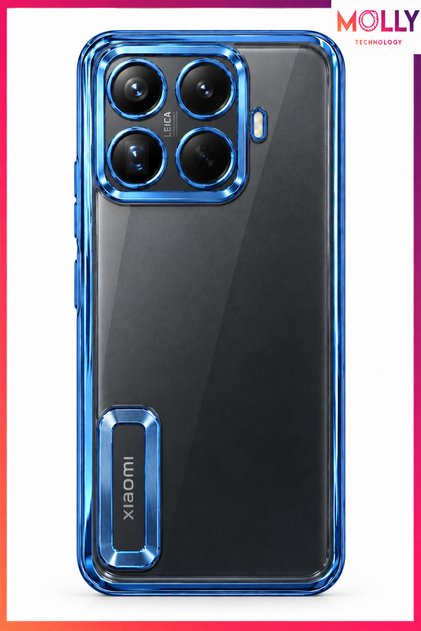 Lou Laser Transparent Silicone Case with Metallic Silver Lens Protector for Mi 15t Pro