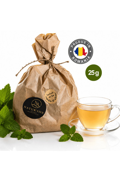 Ceai de Mentă 100% , 25 g, Natur’Ann®, Fără Aditivi, Fără Pesticide, Plantă Întreagă Cultivată în Grădină, Uscată la Umbră 7 Zile, Infuzie Aromată pentru Relaxare, Gust Proaspăt și Revigorant